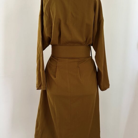 Vintage 80s Virgin Wool Dress Trench Coat - Picture 3 of 3